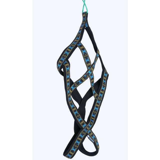"Weight Pulling Sledding Dog Harness X-back Style Black/Blue XXLarge  24.5"""" Neck Circumference"