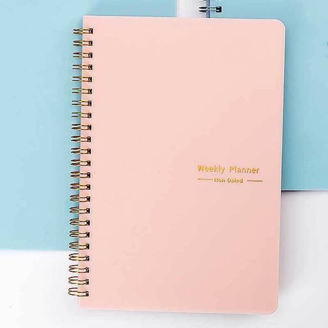 (pink) 1pc  A5 Agenda Planner Notebook Diary Weekly Planner Schedules Organizer Notebook For School Stationery Office Lxy