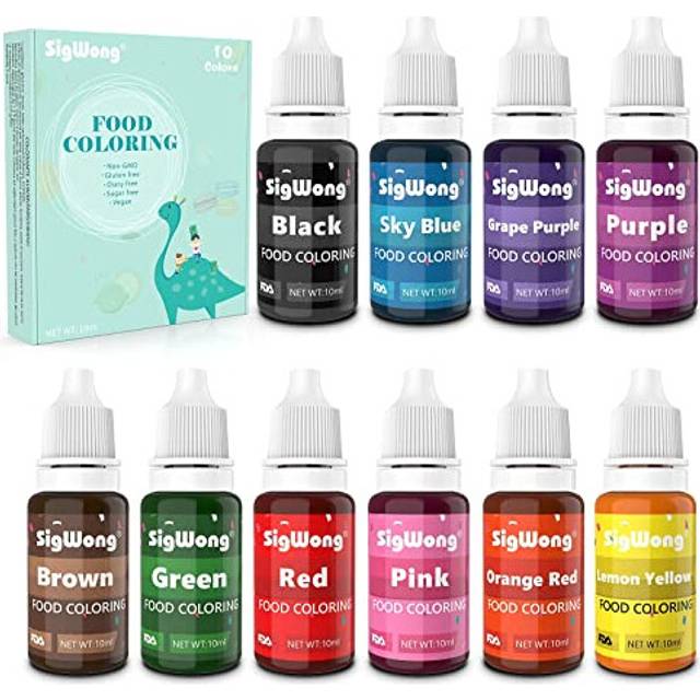 Food Coloring - 12 Color Concentrated Liquid Food Colouring Set - neon Liquid Food Color Dye for Baking, Decorating, Icing, Cooking, Slime Making Kit