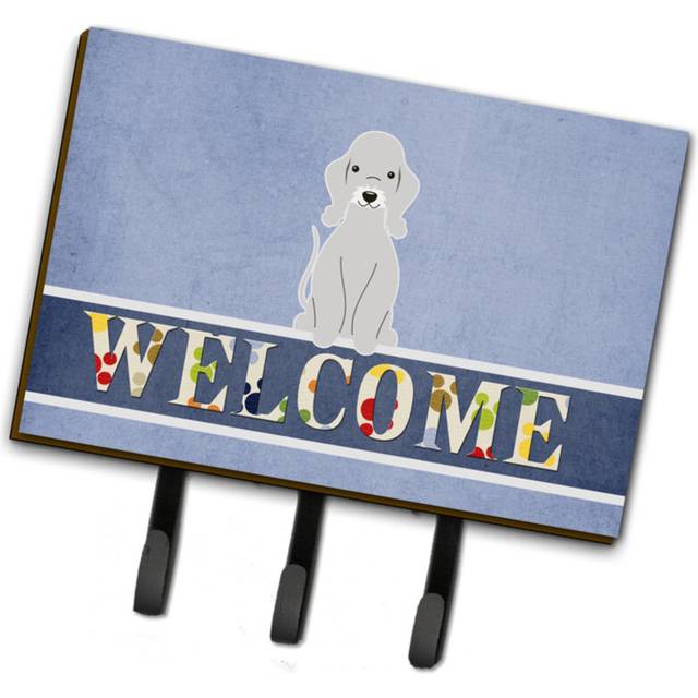 """""Caroline's Treasures Bedlington Terrier Blue Welcome Wall Hook  Triple  Multicolor"""""