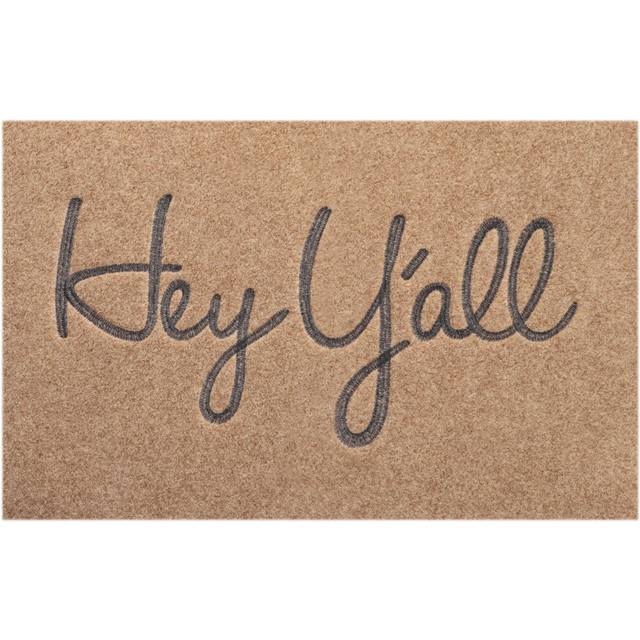 HLFMVWE Welcome Mats for Front Door Outdoor Brown Heavy Duty Backing Doormat Hey Y'all Mat with Non Slip Rubber Doormats for Home Decor Farmhouse Balc
