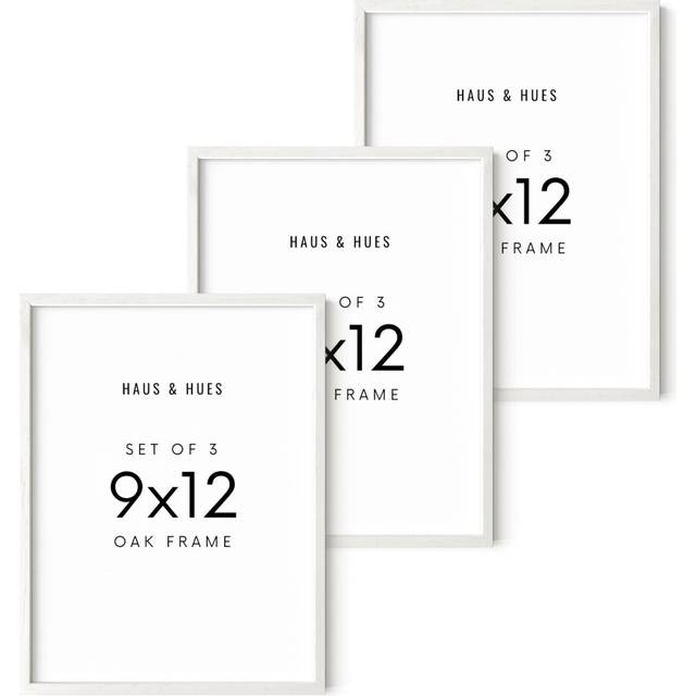 HAUS AND HUES Set of 3 9x12 Picture Frame - 9x12 Frame Wooden Picture Frames  9 X 12 Frame Natural Wood Picture Frames  12x9 Picture Frame S