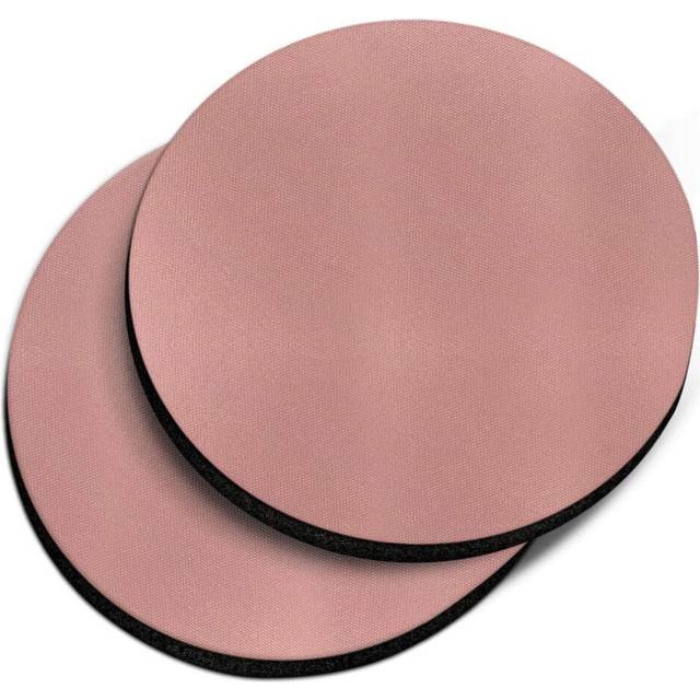 CARIBOU Coasters   Solid Rose Gold Design Absorbent ROUND Fabric Felt Neoprene Car Coasters for Drinks  2pcs Set