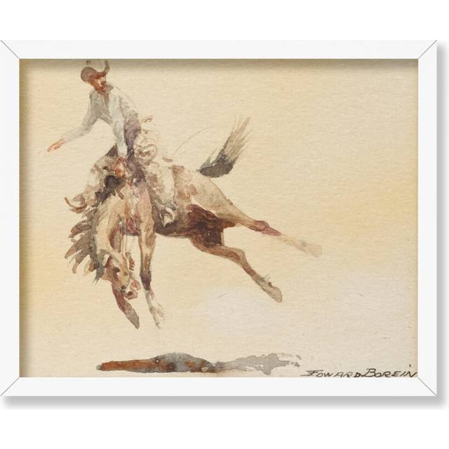 Poster Master Vintage Illustration Poster - Retro Minimalist Print - Gift for Artist  Friend - Cowboy on a Horse  Old Western Rider  Animal