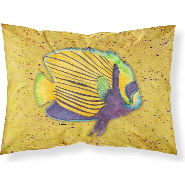 """""Caroline's Treasures 8577PILLOWCASE Tropical Fish On Mustard Moisture Wicking Fabric Standard Pillowcase  Large  Multicolor"""""