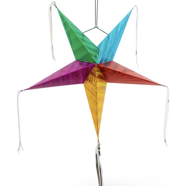 Star Piata (Large 32 inches) - Authentic Handmade Foldable Large Pinata for Birthday Party - Piatas para Cumpleaos - Mexican Pinata for Kids