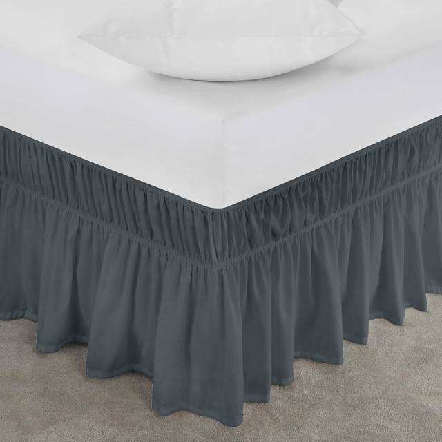 Utopia Bedding Queen Elastic Bed Ruffle  Easy Wrap Around Ruffle  Microfiber Bed Skirt with Adjustable Elastic Belt 16 Inch Ta