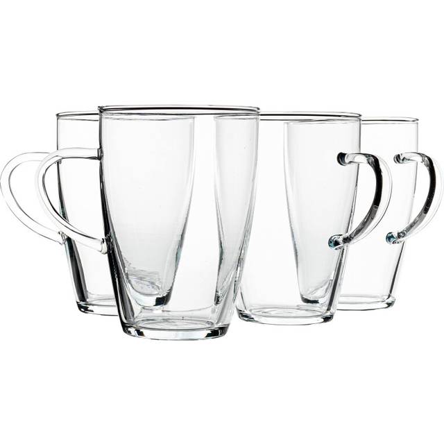 Simax Glass Coffee Mugs  135 Oz Borosilicate Glass Mugs for Hot Beverages  Clear Tea Mug  Mugs for Coffee  Glass Mugs with Hand