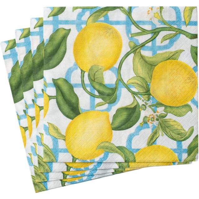 Caspari Seville Paper Luncheon Napkins in Ivory  20 Per Package