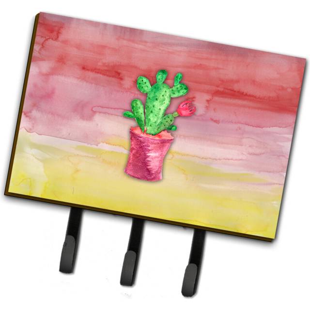 """""Caroline's Treasures Flowering Cactus Watercolor Wall Hook  Triple  Multicolor"""""