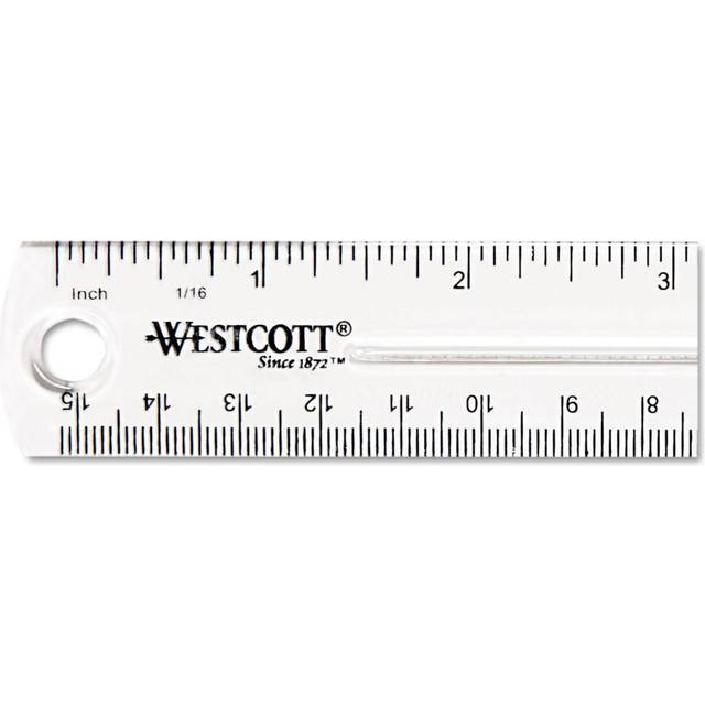 Westcott Acme Durable Plastic 6-Inch Clear Ruler (ACM45016)