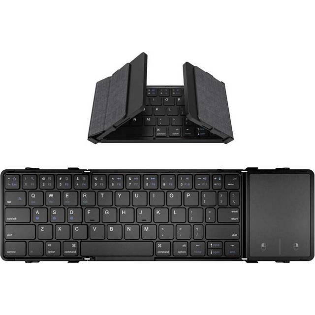 B1053 Leather Portable Tri-Fold Bluetooth Keyboard