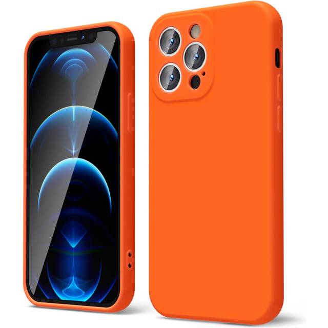 oakxco for iPhone 12 Pro Case Liquid Silicone  Fluorescent Bright Solid Color  Soft Rubber Gel Elegant Aesthetic Cover  Thin Slim TPU Matte Plain Smoo