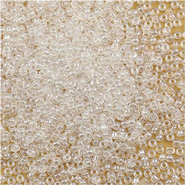 Bala&Fillic Opaque Crystal Pearl 3mm Seed Beads about 3600pcs/100Grams in Bag  8/0 Glass Craft Beads for Making Bracelet and Necklace (Crystal Pearl)