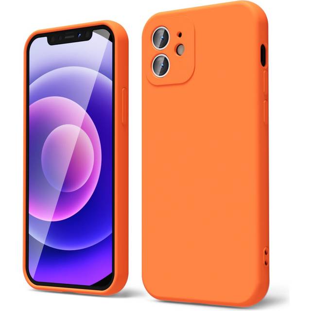 oakxco for iPhone 12 Mini Case Liquid Silicone  Fluorescent Bright Solid Color  Soft Rubber Gel Elegant Aesthetic Cover  Thin Slim TPU Matte Plain Smo