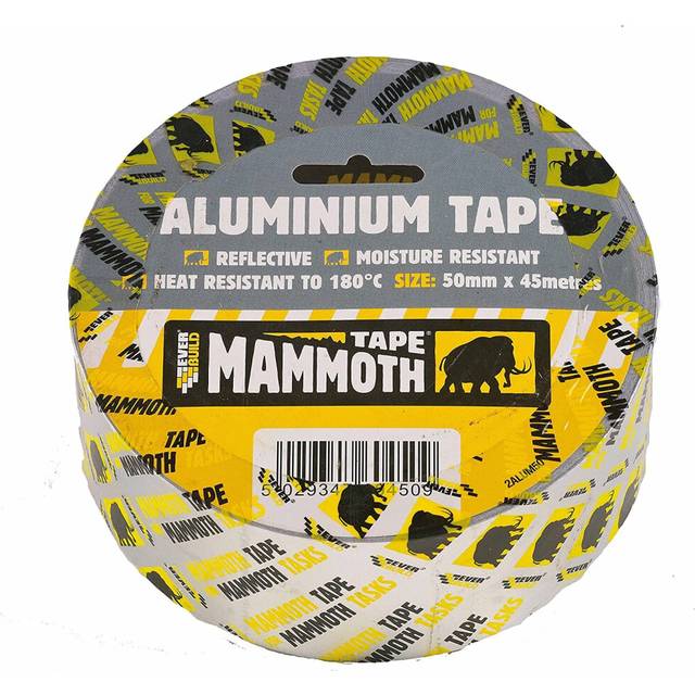 Everbuild Mammoth Aluminium Tape, Heat and Light Reflective Tape, Silver, 50 mm x 45 m