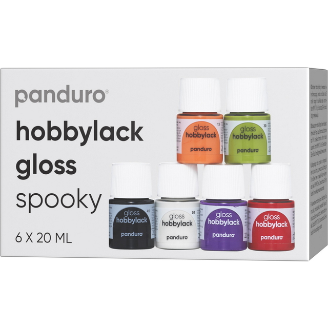 Hobbylack gloss 6×20 ml Spooky – 6 blanka färger med lite fokus på halloween!