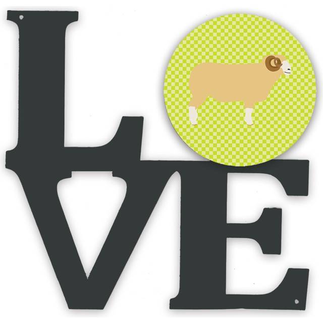 """""Caroline's Treasures Horned Dorset Sheep Green Metal Artwork Love wall-decor  Multicolor"""""