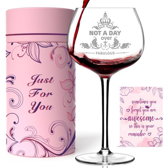 Gifts For Women Not a Day Over Fabulous Personalized Wine Glasses Birthday Gifts Wine Glass Mothers Day Gifts For Women  Unique Gift Ideas for Her Mom