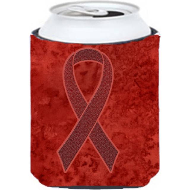 Burgundy Ribbon for Multiple Myeloma Cancer Awareness Can or Bottle Hugger AN1214CC