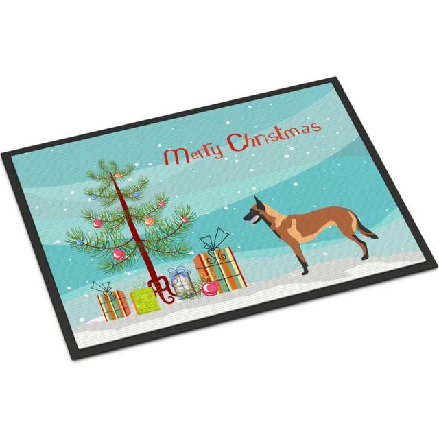 """""Caroline's Treasures Malinois Belgian Shepherd Christmas Doormat  18hx27w  Multicolor"""""