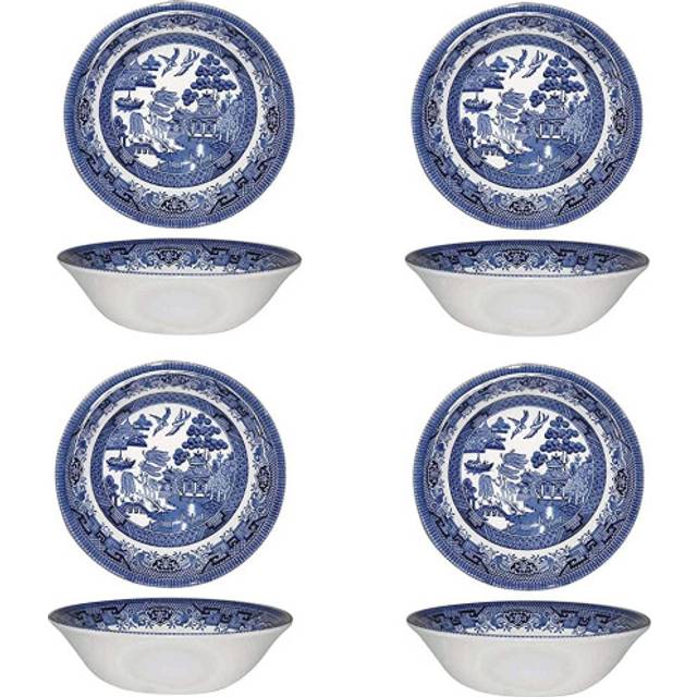 "Churchill Blue Willow Oatmeal Bowl 6""""  Set Of 4  Made In England"