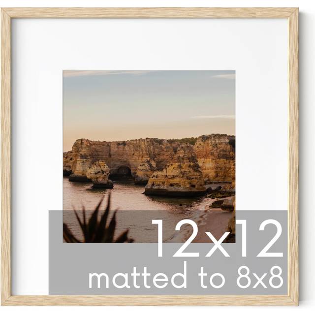 Haus and Hues Solid Oak 12   x12    Picture Frame Matted to 8   x8     12x12 Wood Frame  12x12 Frame with Mat  12x12 Frame Wood