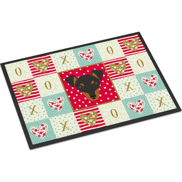 """""Caroline's Treasures Manchester Toy Terrier Love Indoor or Outdoor Mat 24x36 doormats  Multicolor"""""
