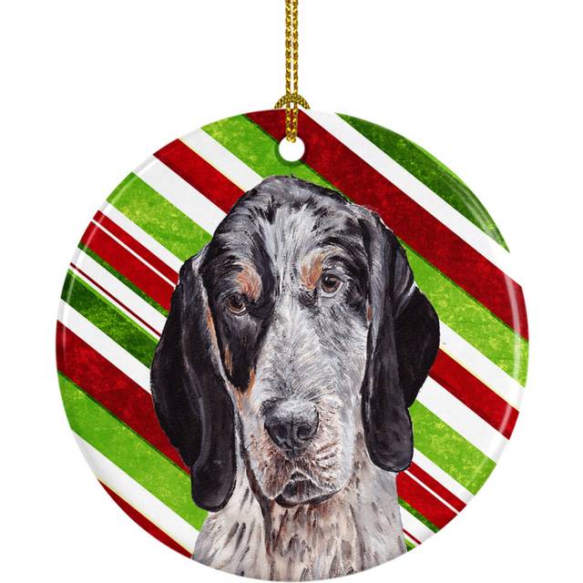 Blue Tick Coonhound Candy Cane Christmas Ceramic Ornament SC9793CO1