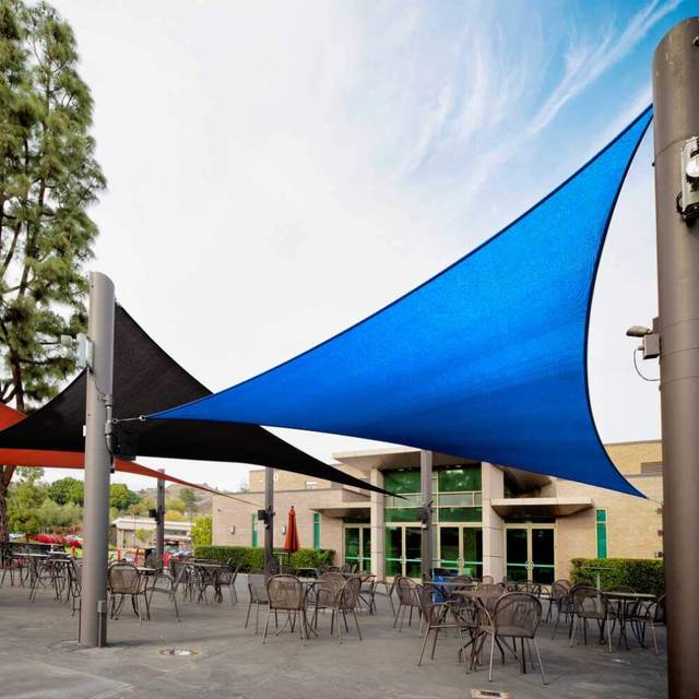 Royal Shade 20' x 20' x 20' Blue Triangle Sun Shade Sail Canopy Outdoor Patio Fabric Screen Awning RTAPT20 - UPF50+ 95% UV Blockage  Heavy Duty  Water
