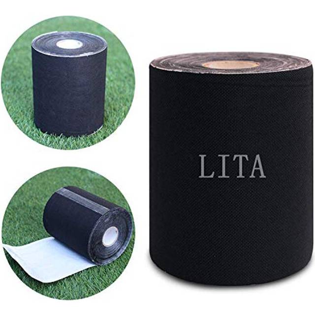 LITA Konstgjord gräs tejp självhäftande syntetisk gräs sömtejp för fogning fixering grön gräsmatta matta, ansluta falsk gräsmatta (15 cm x 20 m)