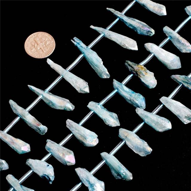 JOE FOREMAN 7x208x45mm Raw Amethyst Semi Precious Gemstone Blue Loose Beads for Jewelry Making DIY Handmade Craft Supplies 15