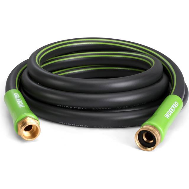 WORKPRO Garden Hose 58 IN x 10 FT  Heavy Duty  Flexible  Lightweight Water Hose with 360 Rotation Handle  34 GHT Solid Brass