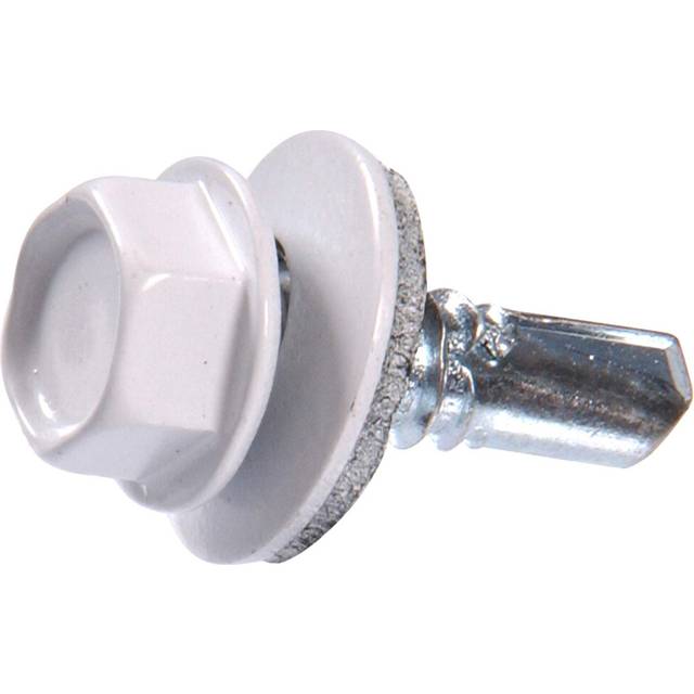 The Hillman Group 48049 14 X 7/8-Inch White Painted Head Lap Stitch Screw  1-Pound