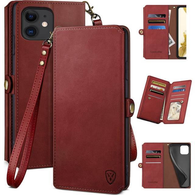 "XcaseBar for iPhone 11 6.1"""" Wallet case with ?RFID Blocking? Credit Card Holder  Flip Folio Book PU Leather Phone case Shockproof Cover Women Men for"