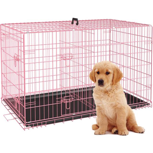BestPet 24 Inch Dog Crates for Small Dogs Folding Mental Wire Crates Dog Kennels Outdoor and Indoor Pet Dog Cage Crate with Double-Door Divider Panel