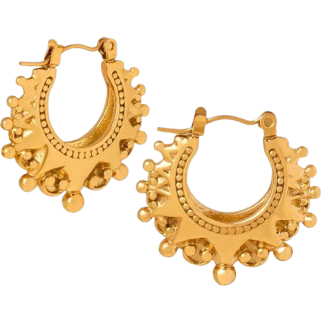 MiDuoDuo 2pcs MiDuoDuo Vintage Metallic Gear Design Titanium Steel Earrings, Elegant Accessories For Women