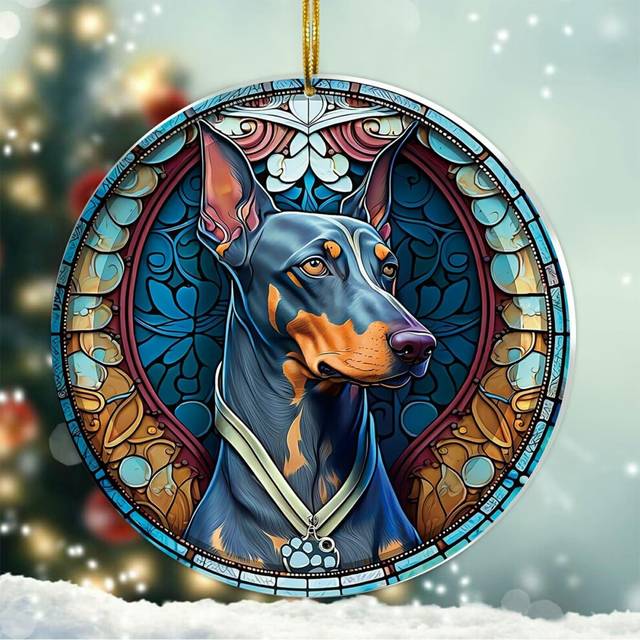 Doberman Christmas Ornament 2024  Doberman Dog Gifts for Women  Doberman Ornament for Christmas Tree  Gifts for Doberman Lovers Dog Christmas Decor Ke