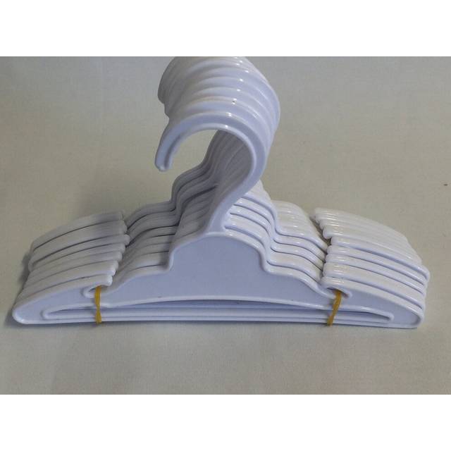 12 White Plastic Doll Hangers with Slit for 18 inch Doll Clothing