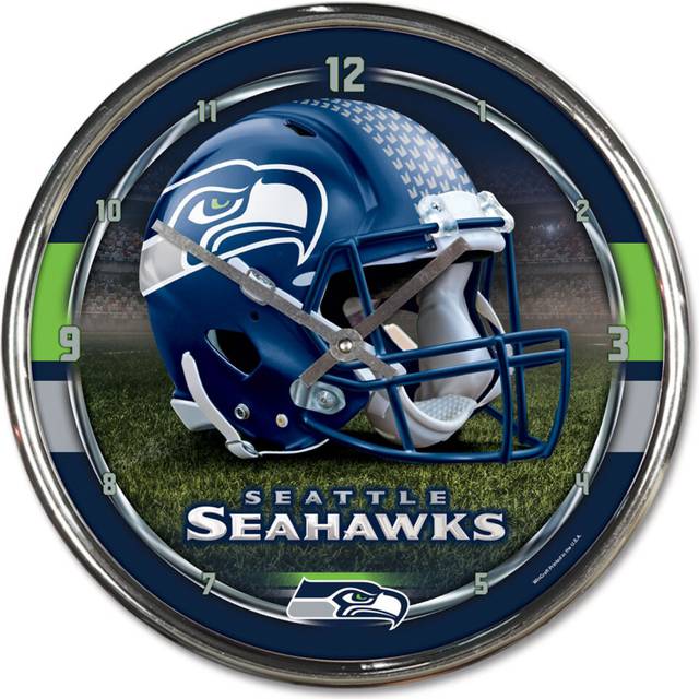 Seattle Seahawks Round Chrome Wall Clock