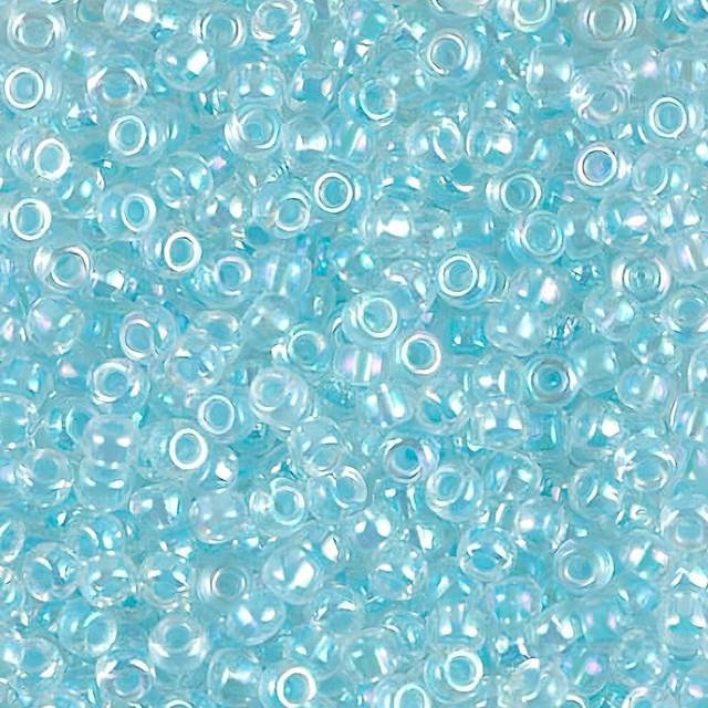 Miyuki Seed Beads Round Rocaille Size 80 Glazier Blue Lined Crystal AB
