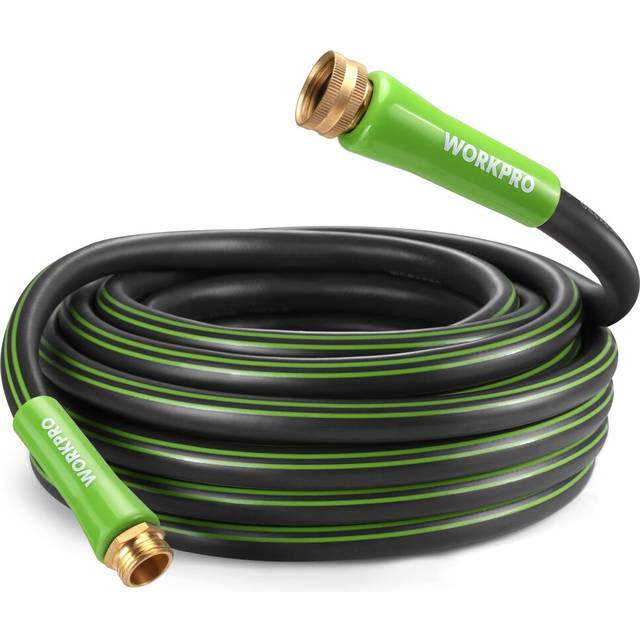 WORKPRO Garden Hose 58 IN x 50 FT  Heavy Duty  Flexible and Lightweight Water Hose with Swivel Grip Handle  34 GHT Solid Bra