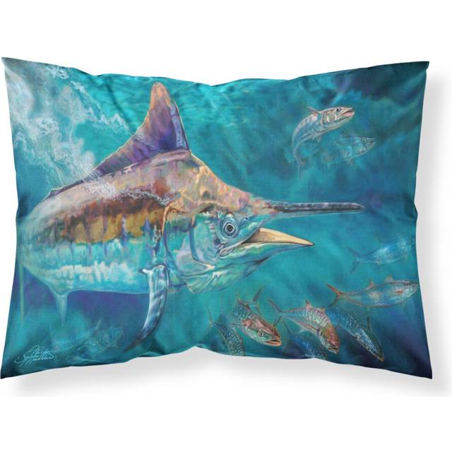 """""Caroline's Treasures Liquid Metal Black Marlin Fabric Standard pillowcases  Multicolor"""""