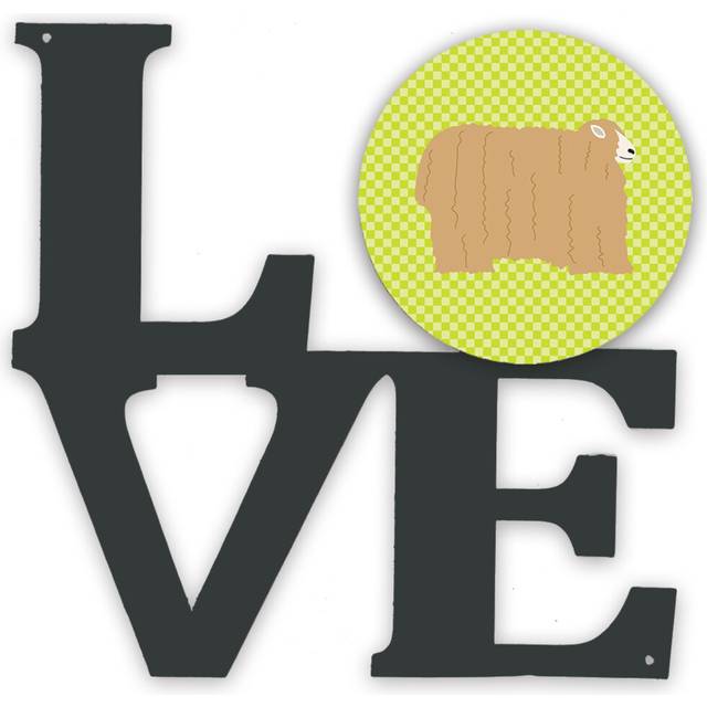 """""Caroline's Treasures Lincoln Longwool Sheep Green Metal Artwork Love wall-decor  Multicolor"""""