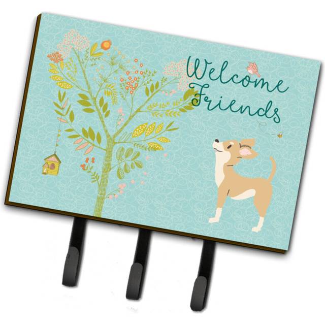 """""Caroline's Treasures Welcome Friends Brown White Chihuahua Wall Hook  Triple"""""