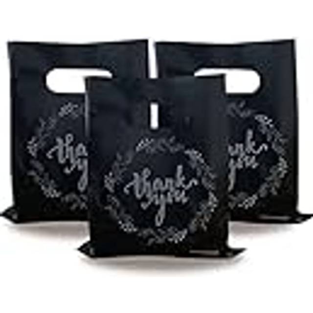 TOSPARTY Plastic Thank You Merchandise Bags Party Present Bags Candy Cookie Treat Bags for Birthday Party Baby Shower Wedding Christmas Retirements