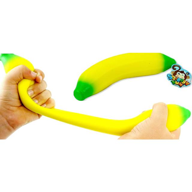 JARU Super Stretchy Banana and Bouncy Ball Bundle Fidget Stress Relief Toy for Kid and Adults. Stretches Long. Great ADD ADHD Autism & Hand Therapy. P