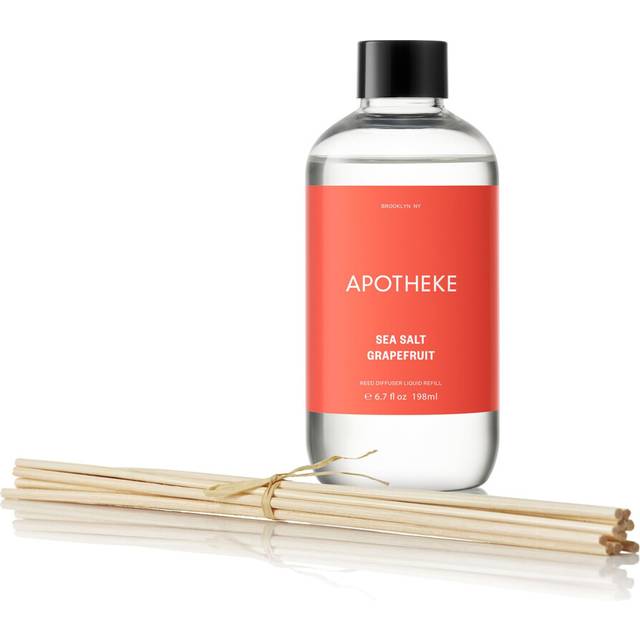 Apotheke Luxury Scented Oil Reed Diffuser Liquid Refill (Sea Salt Grapefruit)  Premium Home Fragrance Diffuser Refill Set with Sticks