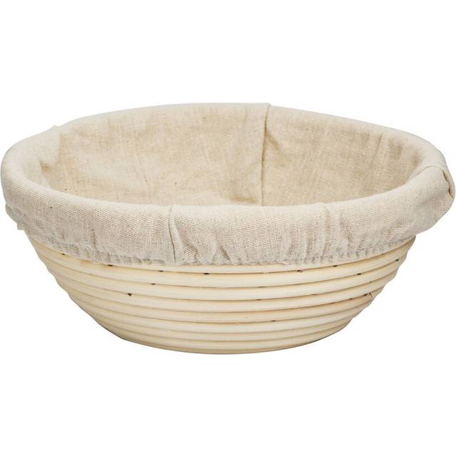 eoocvt 8.2 inch Round Banneton Brotform Bread Dough Proofing Rising Rattan Handmade Basket with Linen Liner Cloth - 21 x 7cm