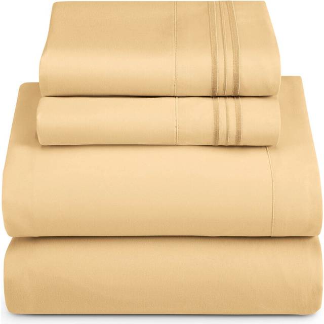 Hearth & Harbor RV Short Queen Size Sheets - 4 Piece Bed Sheet Set  Hotel Luxury Double Brushed Bed Sheets - Extra Soft Bedding Sheets & Pillowcases